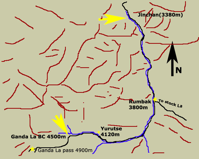 After first outdoor night Up to Ganda La Basce-Camp