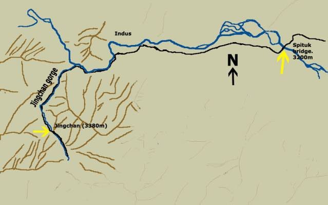 Spituk thru the Jinchan(Zinchzen)gorge in the Markha region of Ladakh